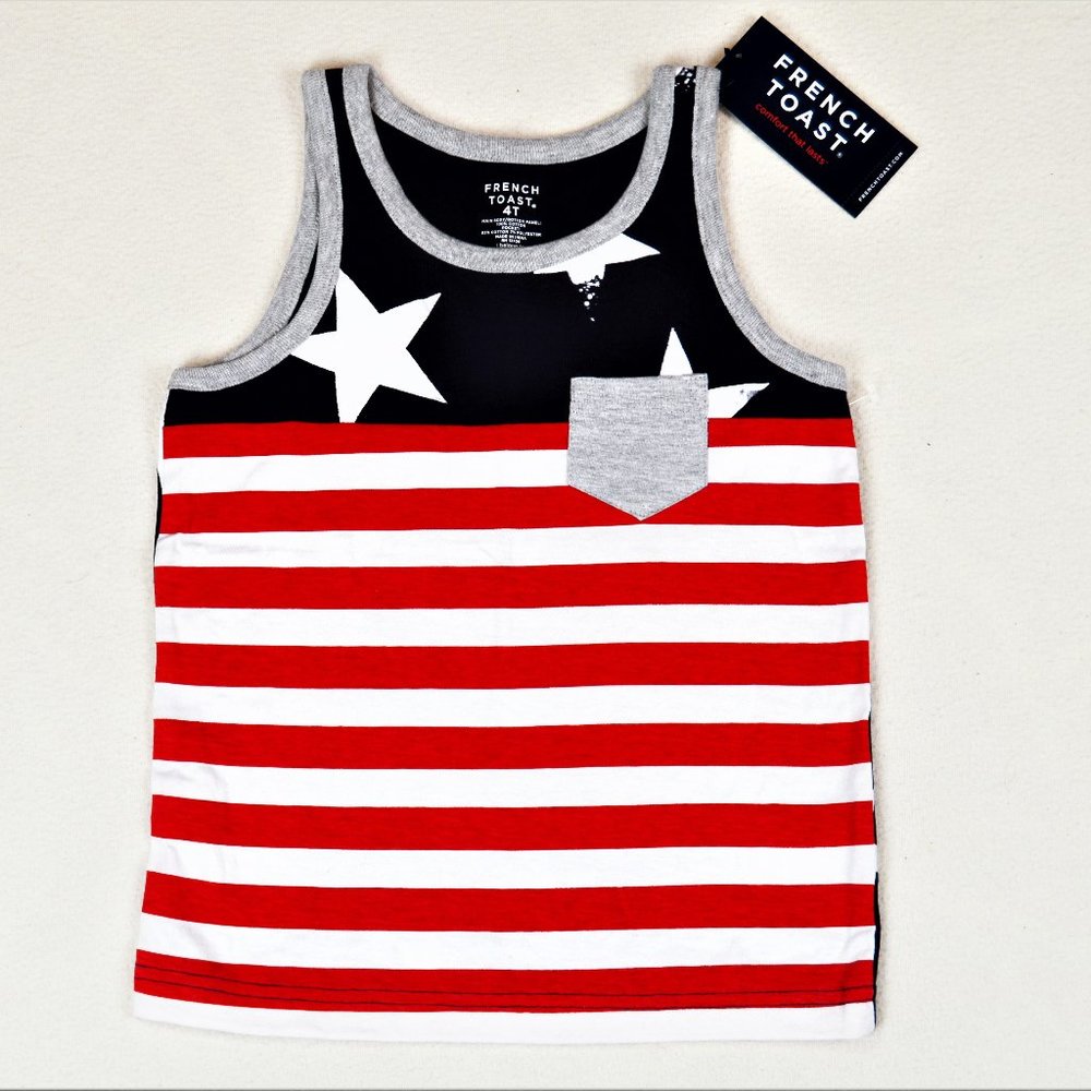 French Toast Kids Red and Black Striped Tank Top